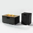 thumbnail image 1 of Resenkos 32-inch Fire Pit Table with Tank Cover, 50,000 BTU Rectangular Steel Design - Dark Gray, 1 of 16