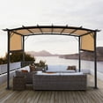 thumbnail image 1 of EDOEMSE 350 * 280 * 230.5cm Adjustable Shade Fabric Curved Top Folding Shed for Balcony, Garden, Poolside, 1 of 11