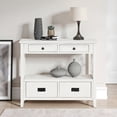 thumbnail image 1 of Resenkos 36'' Farmhouse Pine Wood Console Table Entry Sofa Table with 4 Drawers & 1 Storage Shelf for Entryway Living Room, Antique White, 1 of 14