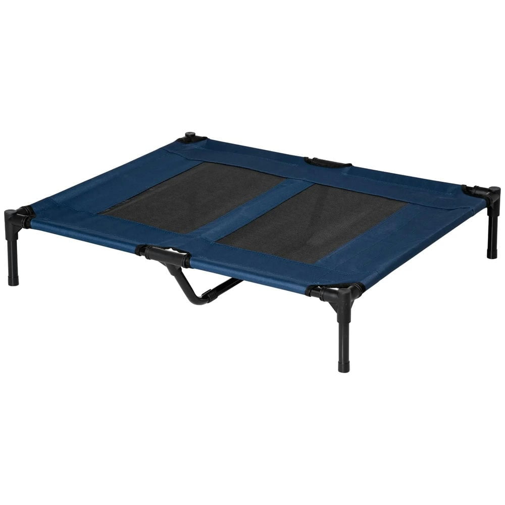 Resenkos 36" x 30" Elevated Cooling Summer Dog Cot Pet Bed with Mesh Ventilation - Blue