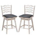 thumbnail image 1 of Resenkos 360° Swivel Bar Stools with Rubber Wood Frame and Ergonomic Backrest and Footrest-25 inches, Bar Height Stools, Bar Stools for Kitchen Island for Kitchen, Dining Room, 1 of 6