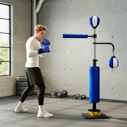Resenkos 4.6-6.7 ft Adjustable Speed Bag Stand - For Boxing Training & Exercise, Blue