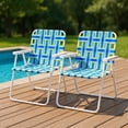 thumbnail image 1 of Resenkos 4 Pieces Folding Beach Chair Camping Lawn Webbing Chair-Blue, Backpack Folding Beach Chairs, Folding Beach Chair for Outdoor, Lawn, Trip, Picnic, 1 of 7