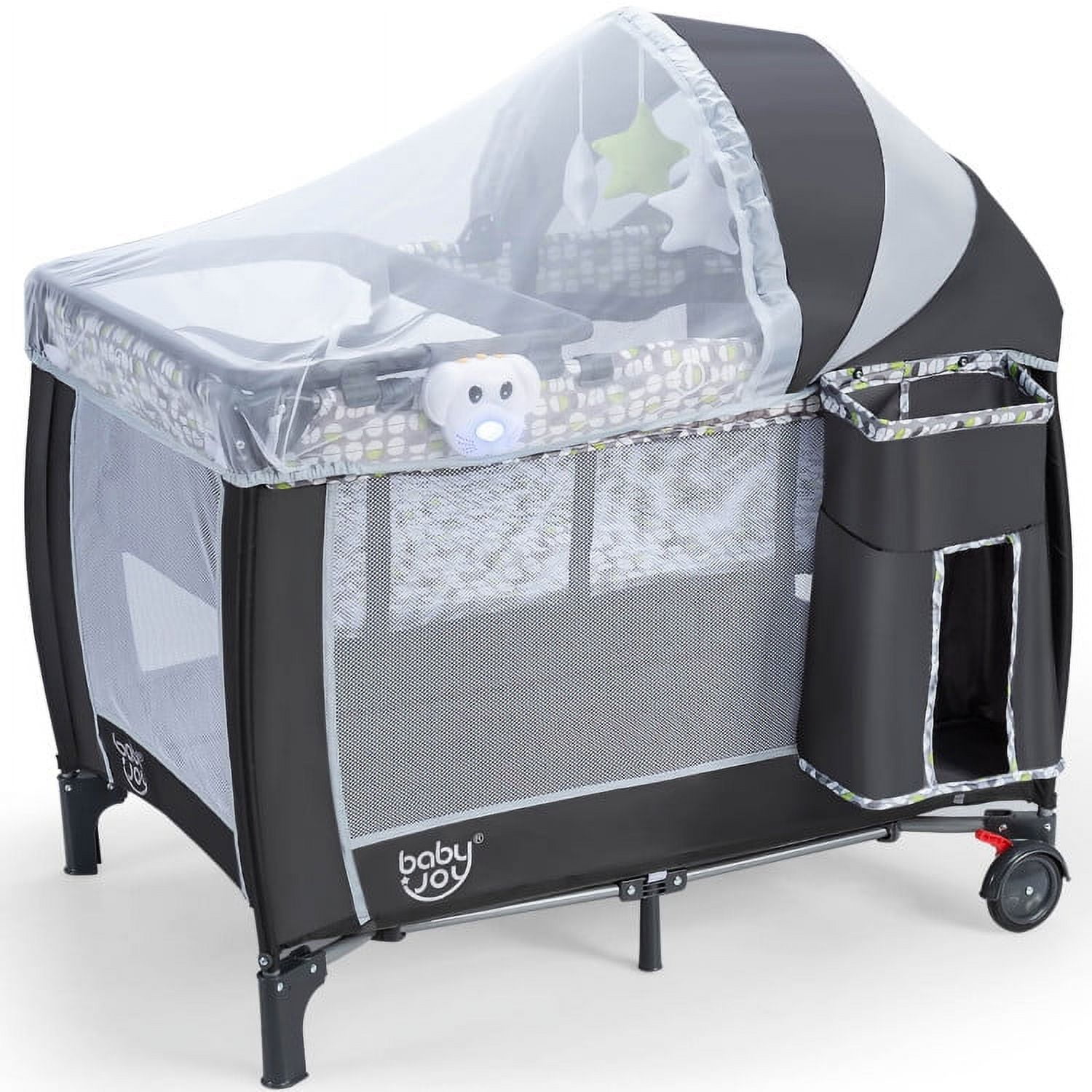 Resenkos 4-in-1 Portable Baby Playard with Changing Station and Net, Portable Bassinet for Baby for Babies and Toddlers Resenkos 4-in-1 Portable Baby Playard with Changing Station and Net, Portable Bassinet for Baby for Babies and Toddlers