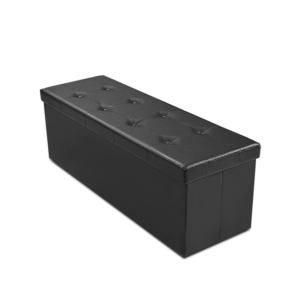 Resenkos 45 Inches Large Folding Ottoman Storage Seat-Black, Folding Footstools,Multi-Functional Ottoman for Entryway, Bedroom, and Living Room Resenkos 45 Inches Large Folding Ottoman Storage Seat-Black, Folding Footstools,Multi-Functional Ottoman for Entryway, Bedroom, and Living Room