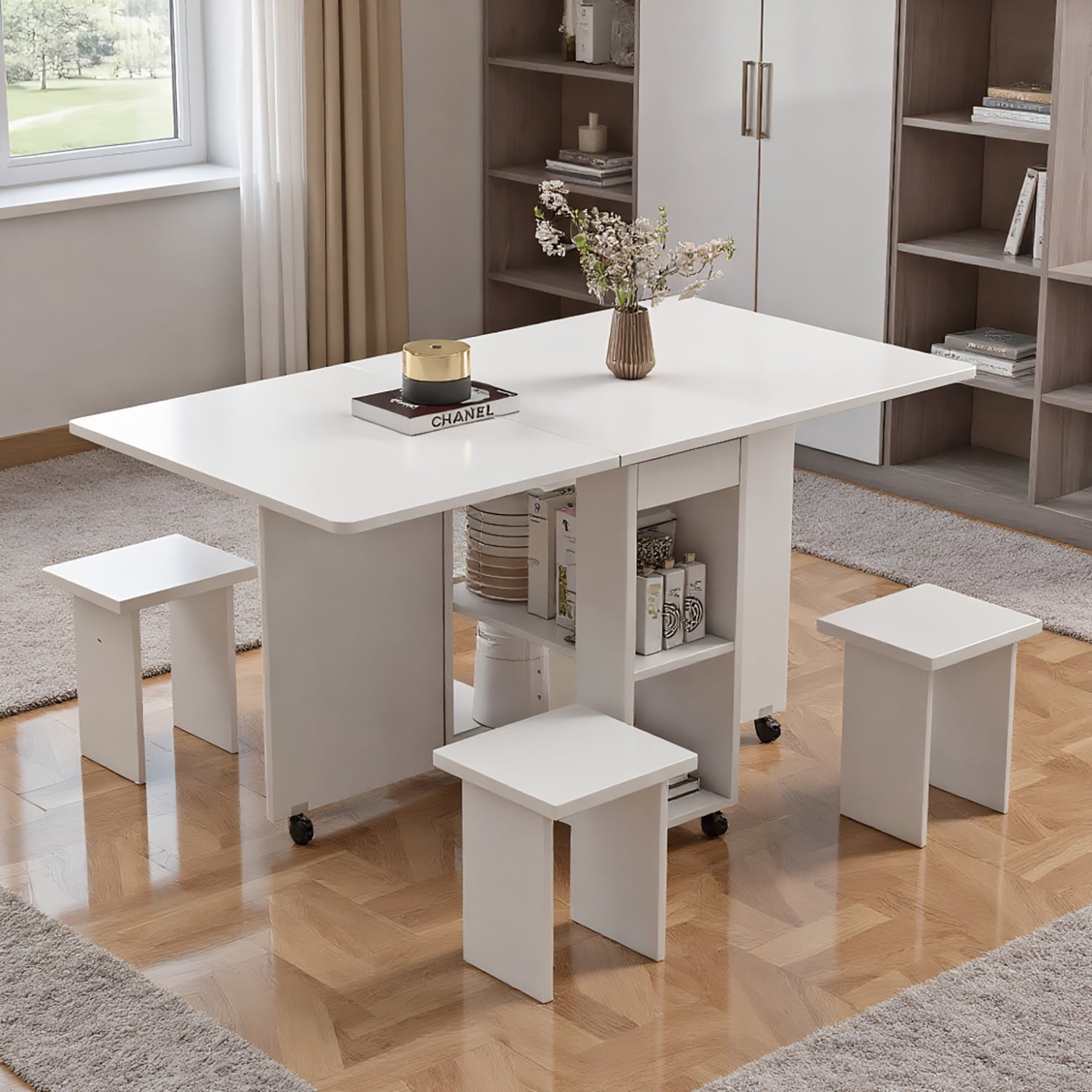 Drop Leaf Table Folding Chairs Stored Inside