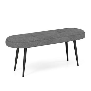 Resenkos 47 Inch Upholstered Entryway Bench with Heavy-duty Metal Frame-Gray,