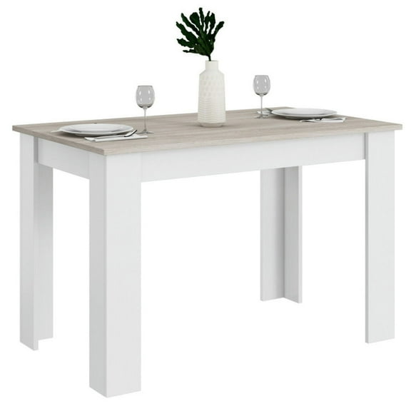 Resenkos 47 Inches Dining Table for Kitchen and Dining Room-Light Gray, Dining Table, Kitchen Bar Height Table and Chairs for Dining Room, Small Space