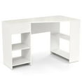 thumbnail image 1 of Resenkos 48-Inch L-Shaped Corner Executive Computer Desk with Built-In Storage Drawer - White, 1 of 8