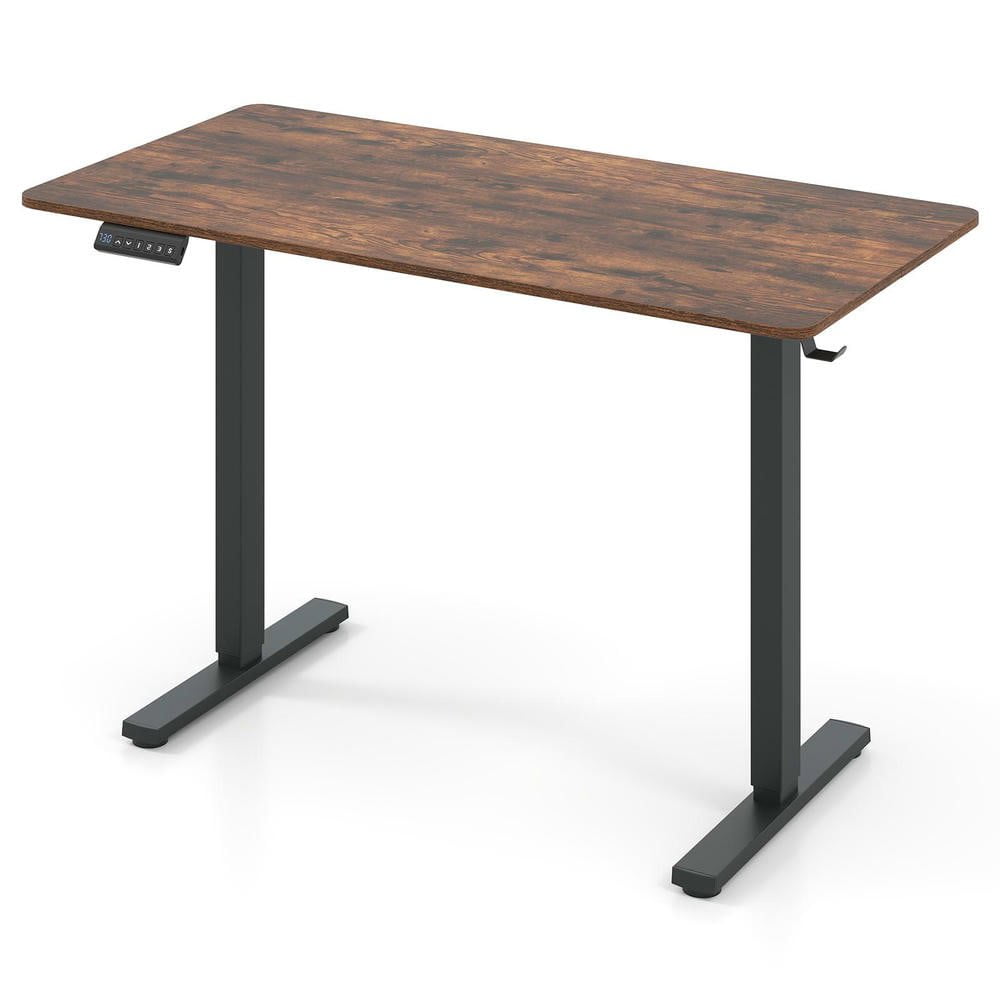 Resenkos 48x24 Inch Electric Standing Desk with 3 Memory Height Settings - Rustic Brown