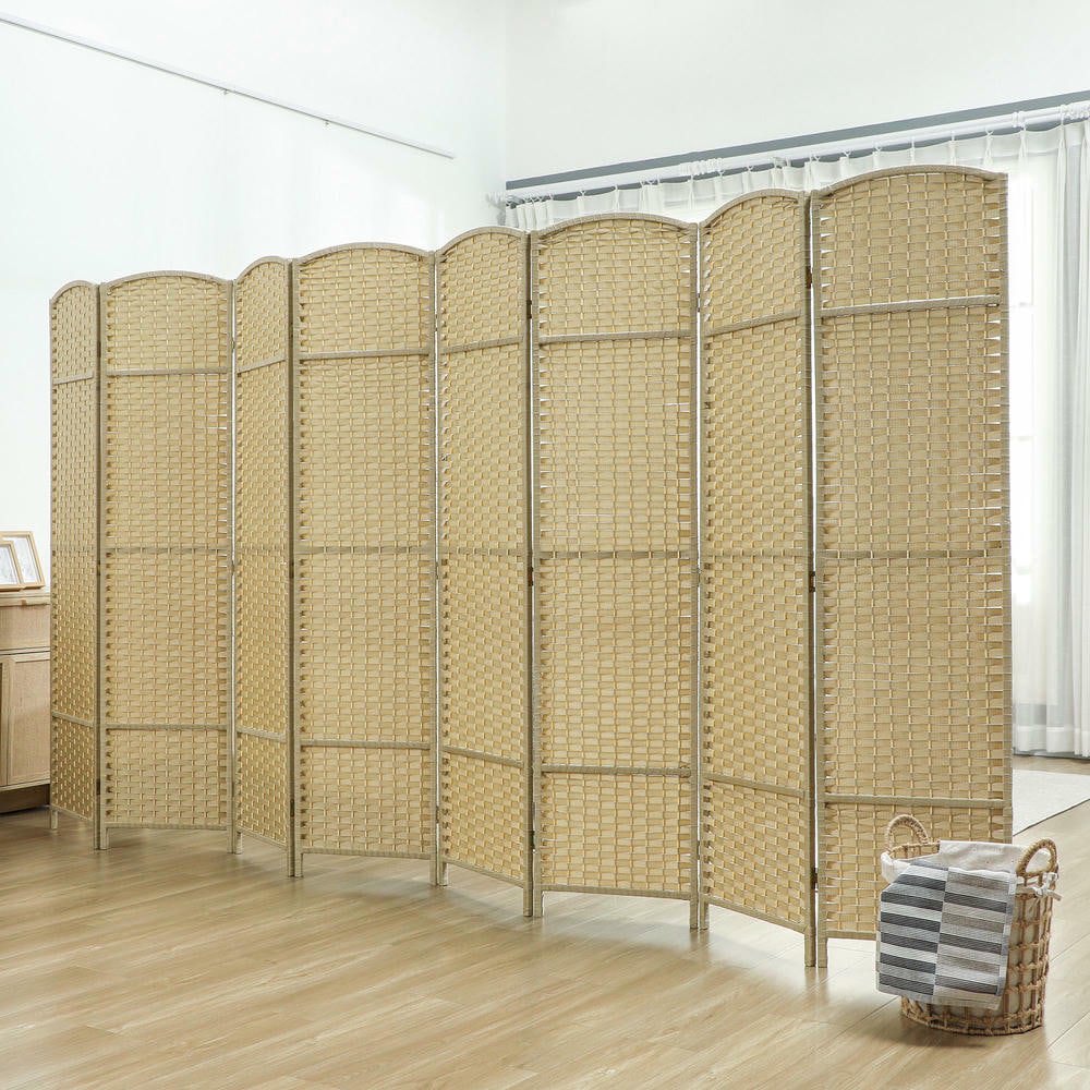 Resenkos 5.6ft Folding Room Divider Screen - 8-Panel Freestanding Privacy Partition for Home Office, Beige