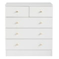 thumbnail image 1 of Resenkos 5 Drawer Dresser with Gold Handle, Dresser Chest Of Drawers Organizer, White, 1 of 10
