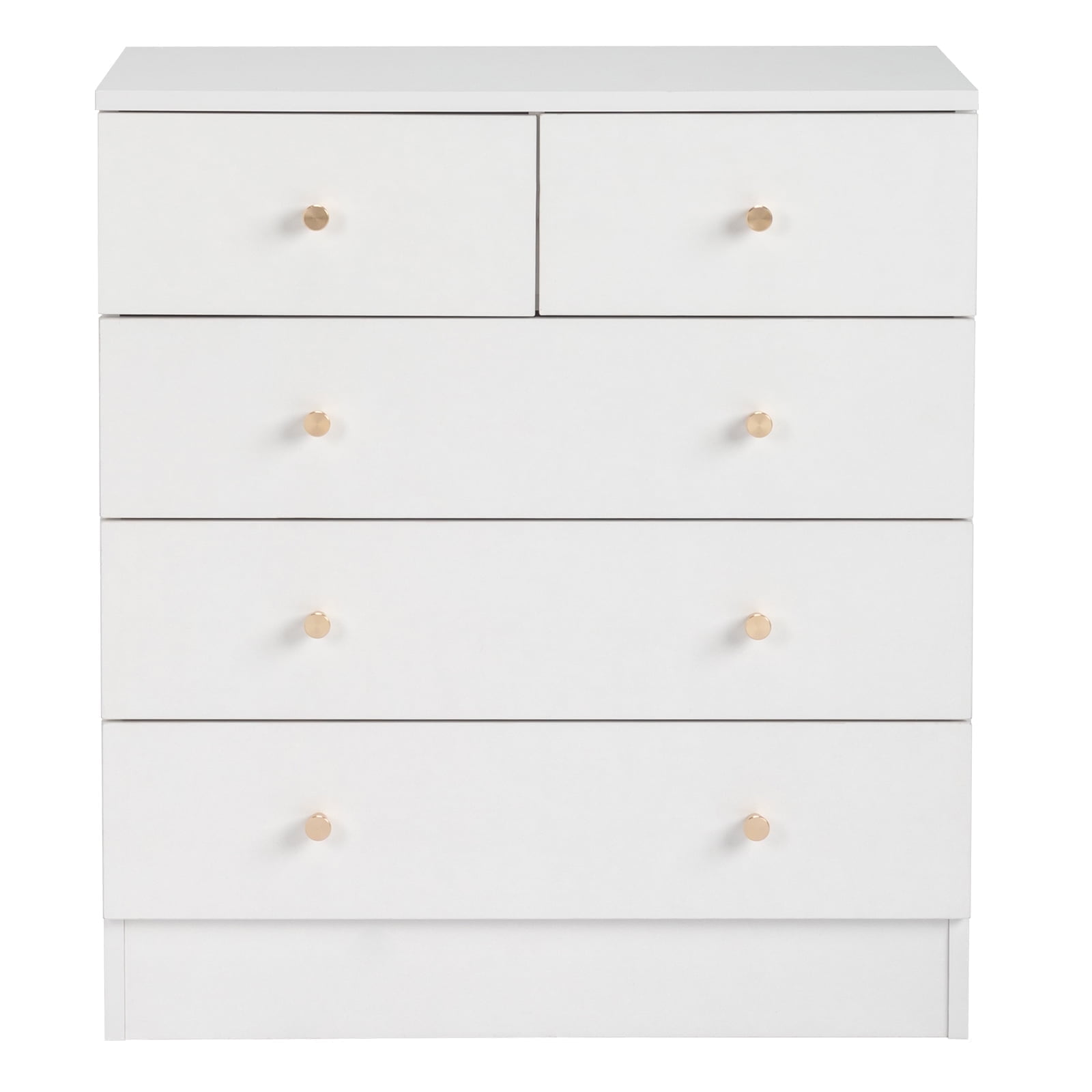 Resenkos 5 Drawer Dresser with Gold Handle, Dresser Chest Of Drawers Organizer, White Resenkos 5 Drawer Dresser with Gold Handle, Dresser Chest Of Drawers Organizer, White