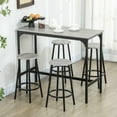 thumbnail image 1 of Resenkos 5-Piece Rustic Bar Table Set with 43.25" Wood Top, Includes Four Matching Stools for Counter-Height Dining and Pub Style, Gray, 1 of 7