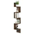 thumbnail image 1 of Resenkos 5-Tier Corner Shelf - Wall-Mounted Floating Bookshelf, Storage Organizer, Rustic Brown, 1 of 8
