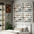 thumbnail image 1 of Resenkos 5-Tier Wall Display Cabinet, Glass Doors, Adjustable Shelves, White, 1 of 7