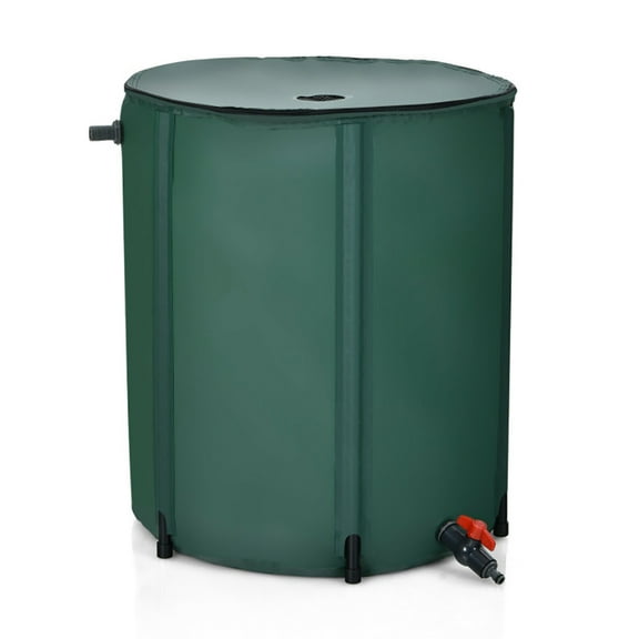 Resenkos 53 Gallon Portable Collapsible Rain Barrel Water Collector