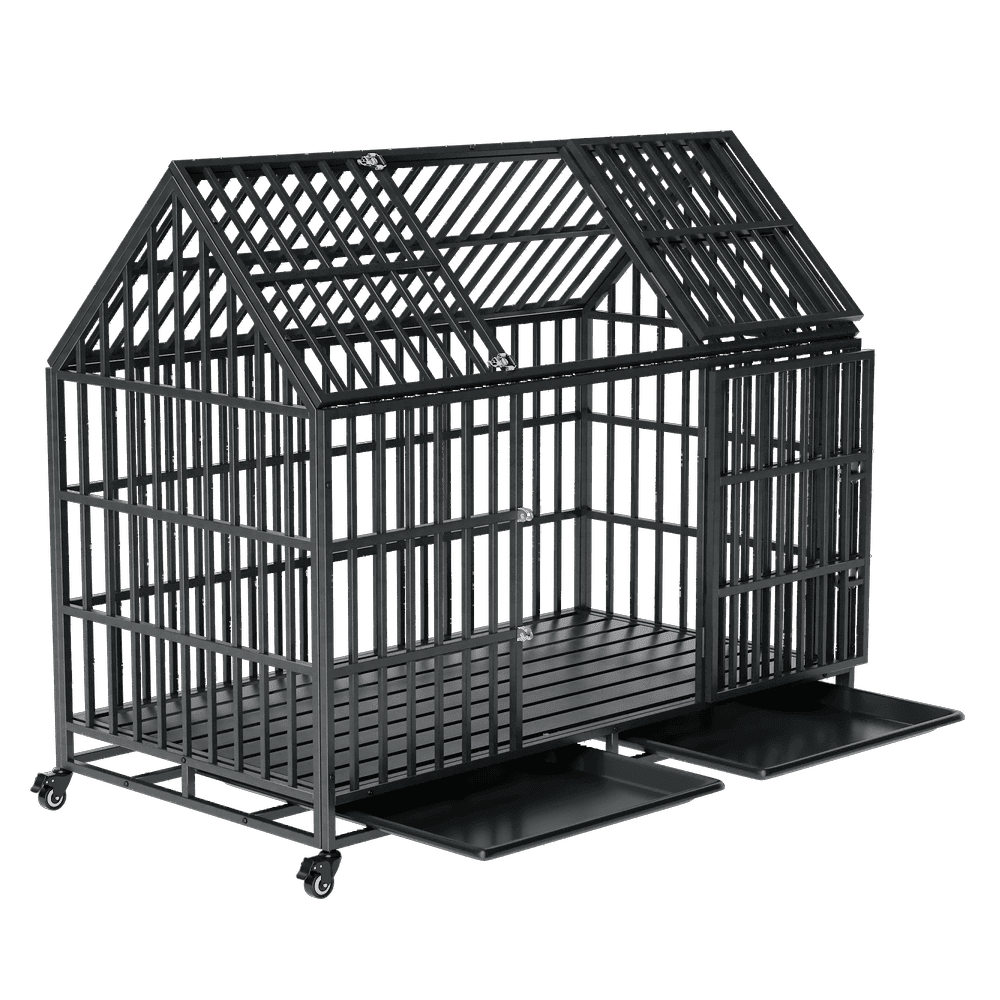Resenkos 54" Heavy Duty Crate, Rooftop Access, Pet Home, Sturdy Dog ...