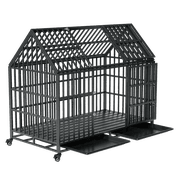 Resenkos 54" Heavy Duty Crate, Rooftop Access, Pet Home, Sturdy Dog Kennel, Black