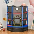 thumbnail image 1 of Resenkos 5ft Kids Trampoline with Safety Enclosure Net, for Children Ages 3-6 Years -Multicolor, 1 of 7