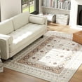 thumbnail image 1 of Resenkos 5x7 Machine Washable Area Rug - Non-Slip Boho Flannel Print Carpet for Living Room, Bedroom, Dining Room, Brown, 1 of 7