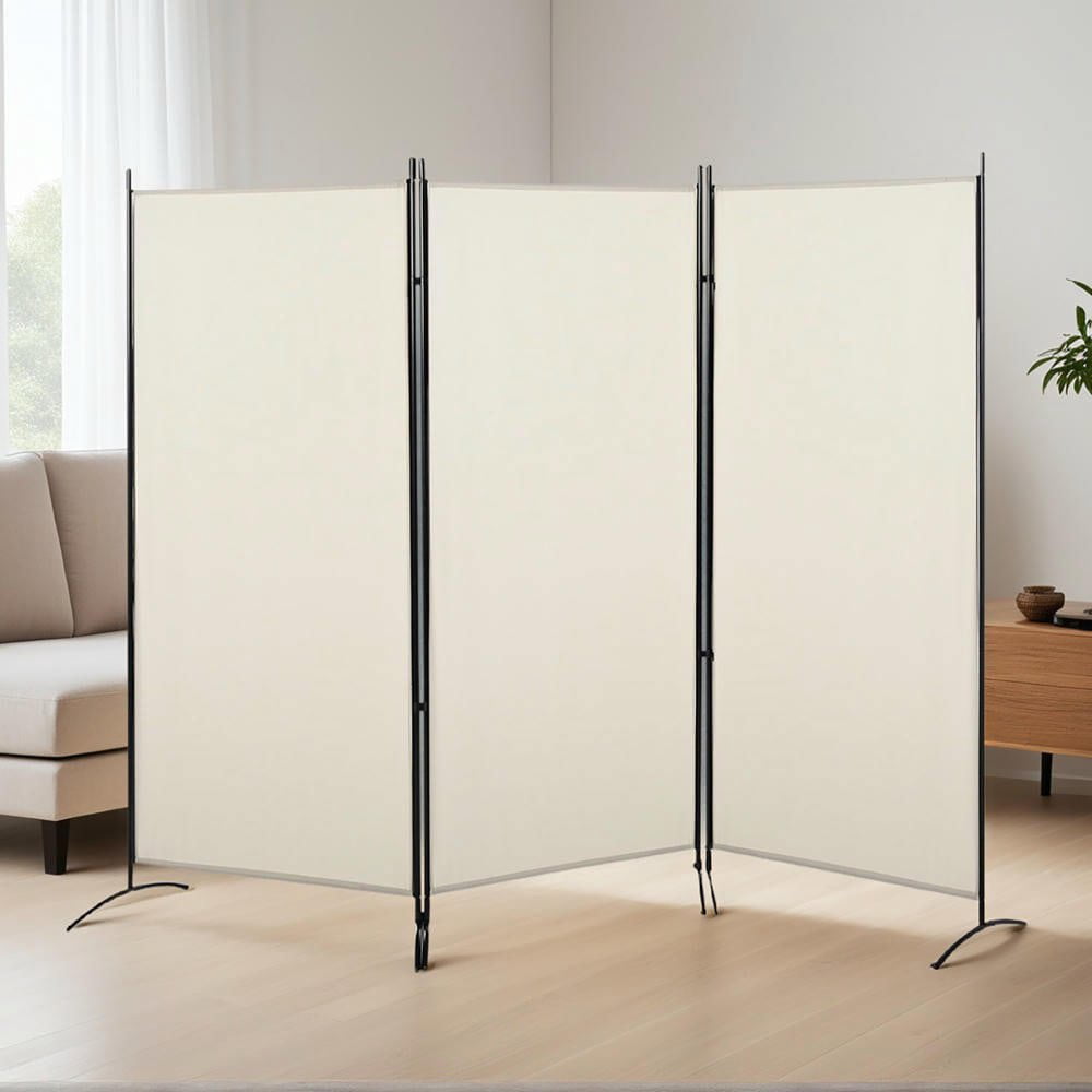 Resenkos 6' 3-Panel Room Divider Indoor Privacy Screen for Home - Beige ...