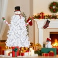 thumbnail image 1 of Resenkos 6.5ft Snowman Shape Christmas Tree with 140 Cool Lights & 8 Modes, White, 1 of 9