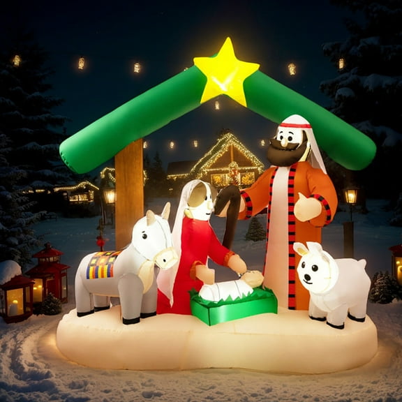 Resenkos 6.7ft LED Lighted Christmas Tree with Multi-color Lights - Green