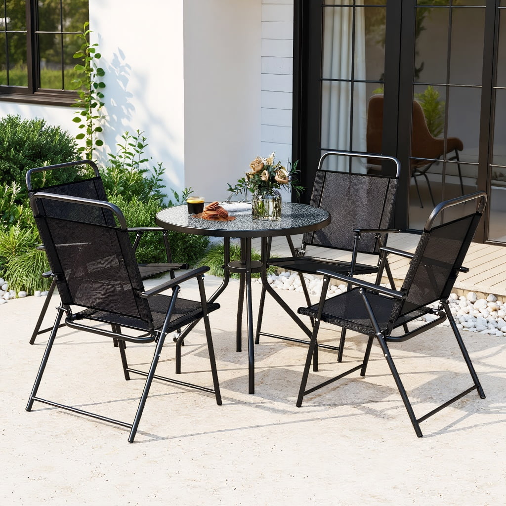 Resenkos Pieces Patio Dining Set with Umbrella and Stackable