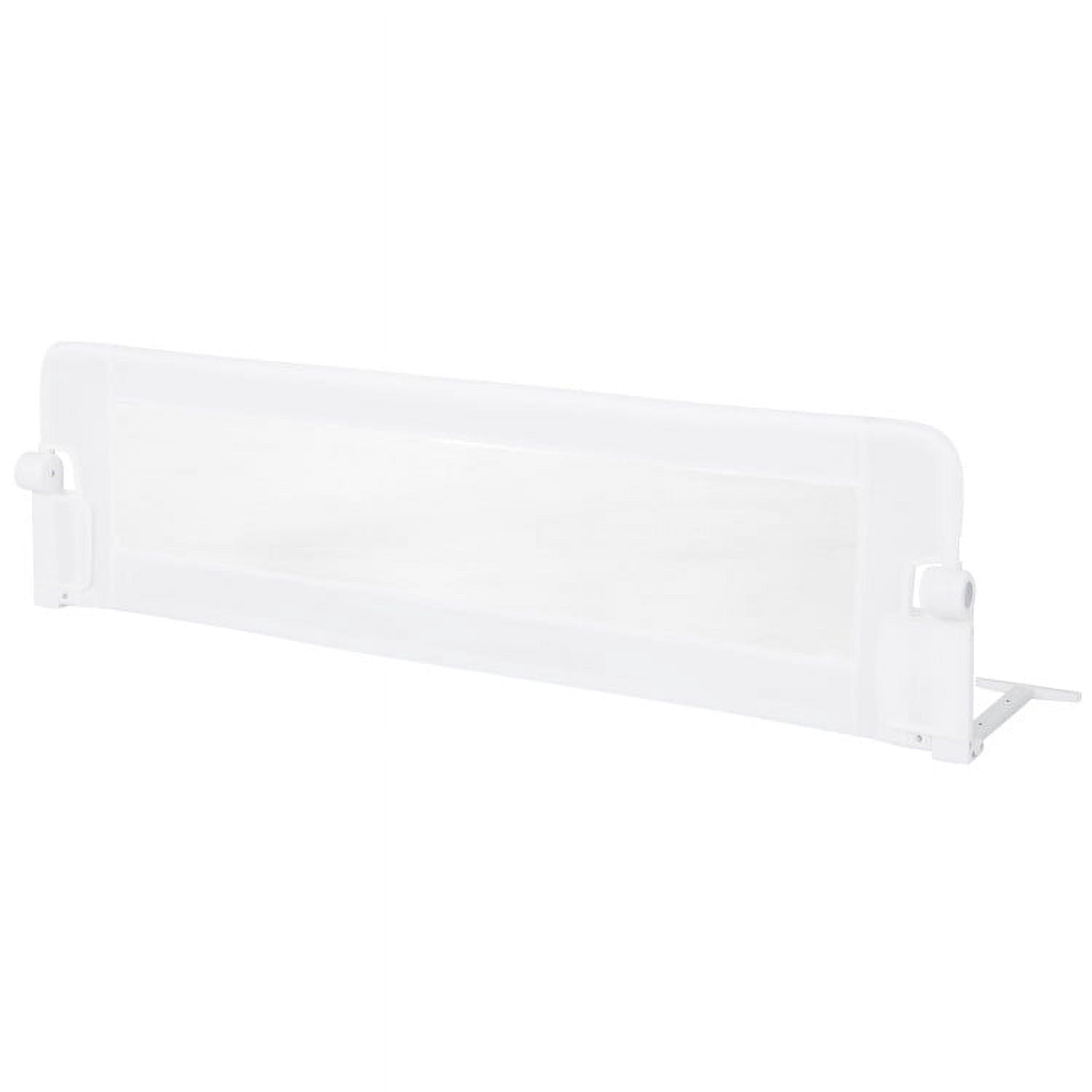 Resenkos 60" Foldable Bed Rail, Swing-Down Guard with Adjustable Safety Strap for Toddler Bed, Fits Queen, King, Twin & Bunk Beds, Waterproof, White