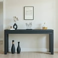 thumbnail image 1 of Resenkos 64in Rustic Wood Console Table – Elegant Entryway Table with Decorative Beaded Trim, Antique Black, 1 of 9