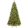 thumbnail image 1 of Resenkos 6FT Green Pre-Lit PVC Tree - 300 UL Lights, 779 Memory Wire Tips, Easy Assembly, Metal Stand, Green, 1 of 7