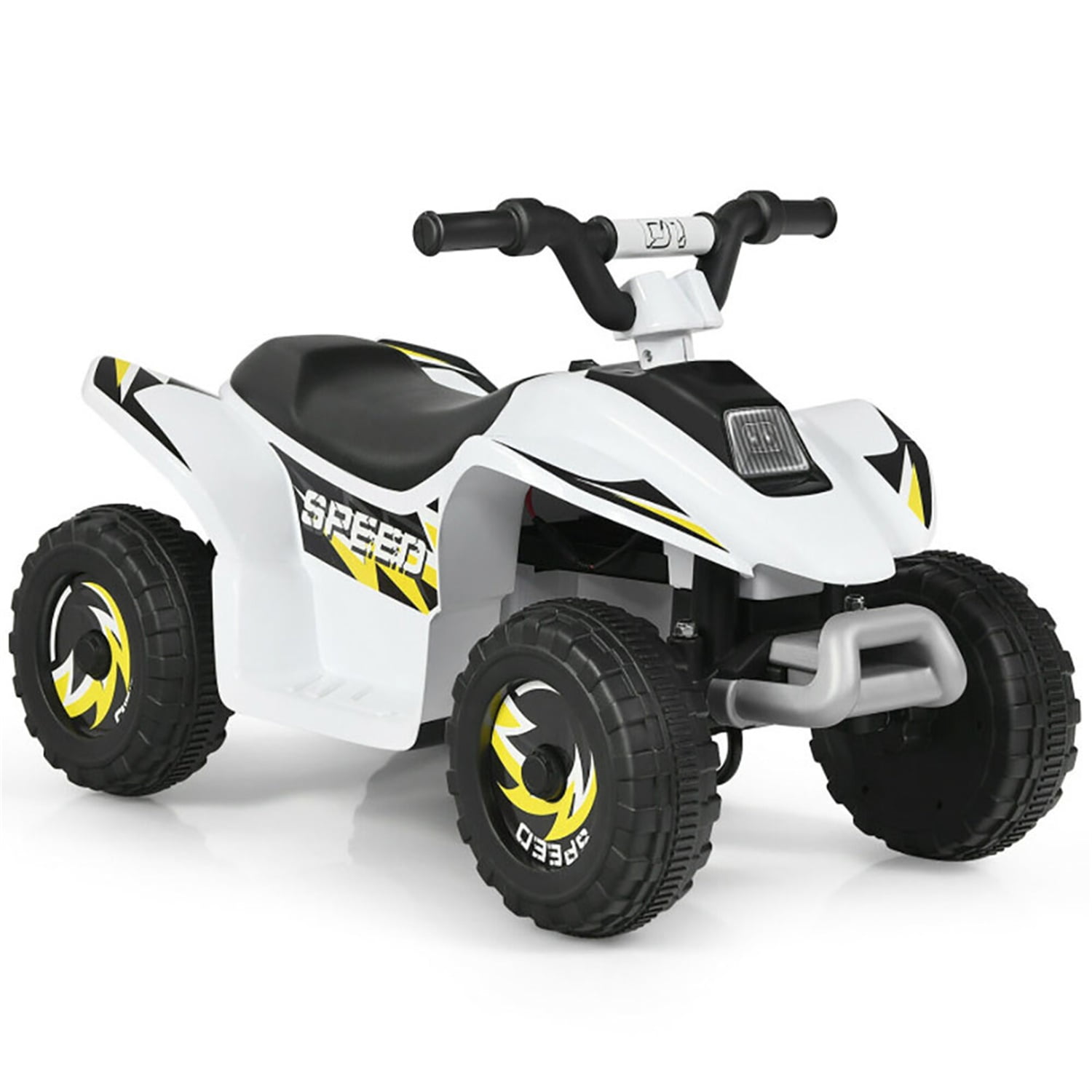 Resenkos 6V Kids Ride On Electric ATV, Ride Car with 4 Wheels, Ride-On Toy for Toddlers 1-3 Boys & Girls(White)