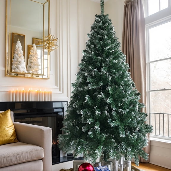 Resenkos 6ft Iron Leg Christmas Tree with 812 PVC Branches & Stable Base, Green