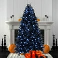 thumbnail image 1 of Resenkos 6ft Pre-Lit Black PE/PVC Tree - 1460 Tips, 350 Lights, Metal Stand, Foldable Base, Halloween/Home Decor, Black, 1 of 6