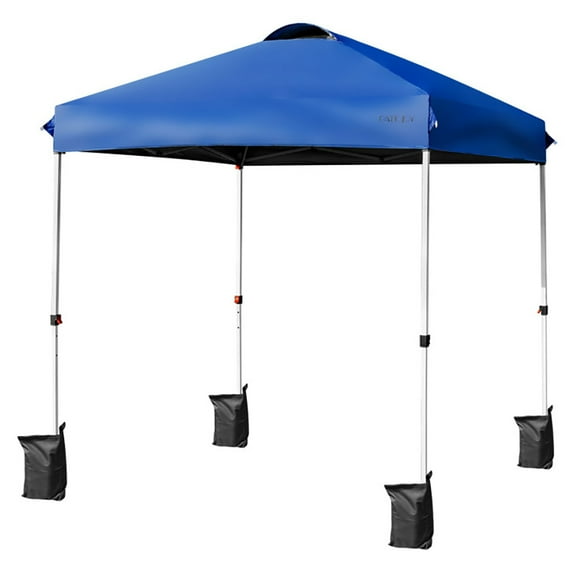 Resenkos 6ft x 6ft Blue Pop Up Outdoor Canopy, Waterproof