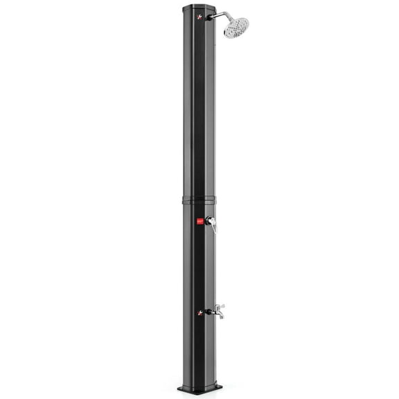 Resenkos 7.5 Feet 15.9 Gallon Solar Heated Outdoor Shower with Shower Head-Black
