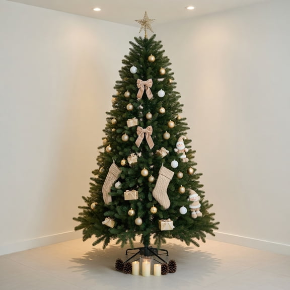 Resenkos 7.5-Ft Artificial Christmas Tree with 1019 Lush Branch Tips - Green