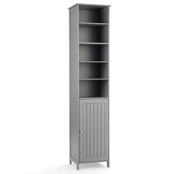 Resenkos 72 Inches Free Standing Tall Floor Bathroom Storage Cabinet-Gray, Bathroom Cabinets for Entryway Storage, Home Office Furniture