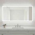 thumbnail image 1 of Resenkos 72x36 Inch Wall-to-Wall Rectangle LED Bathroom Mirror - Sleek Black Frame, Covers Large Spaces for Ultimate Convenience, Black​, 1 of 11