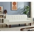 "Resenkos 75"" MidCentury Modern PU Leather Convertible Futon Sleeper
