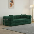 thumbnail image 1 of Resenkos 78.8" Modular Floor Sofa, Convertible Pudding Block Sectional with Armrests, Ready to Use, Green, 1 of 16