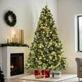 thumbnail image 1 of Resenkos 7ft Automatic Tree Structure PE PVC Material 650 Lights Warm Color 9 Modes With Remote Control 1200 Branches With Pine Needles Christmas Tree Green, Green, 1 of 8