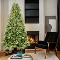 thumbnail image 1 of Resenkos 7ft Pre-Lit Artificial Christmas Tree with 450 Warm White LEDs & Hinged Design, Green, 1 of 10
