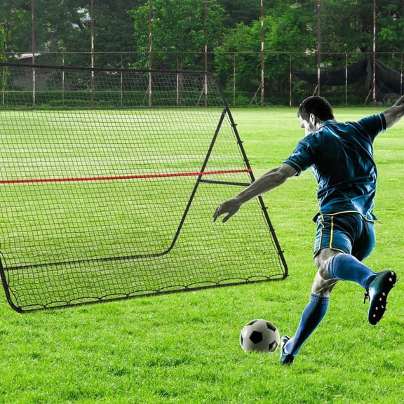 Resenkos 8.5x6.5ft Adjustable Soccer Training Rebounder Net with Foldable Design for Practice - Black