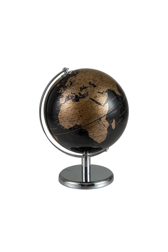 8" Decorative Desktop World Globe - Gold
