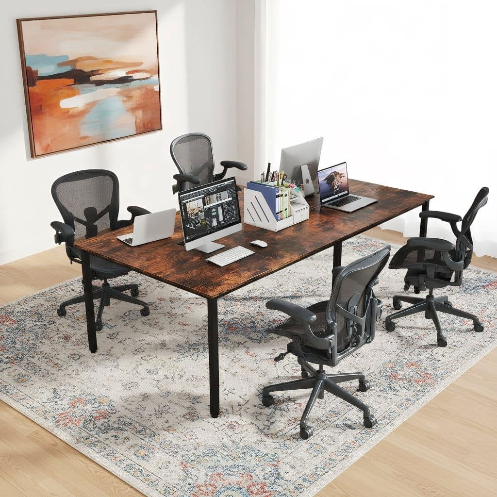 Resenkos 8 FT Large Conference Room Table, Rustic Meeting Table for ...