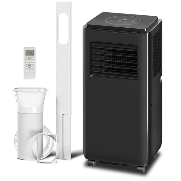Resenkos 8000 BTU Mobile Air Conditioner, 345 Sq. Ft., AC Unit with Dehumidifier, Sleep, Window Kit, Black