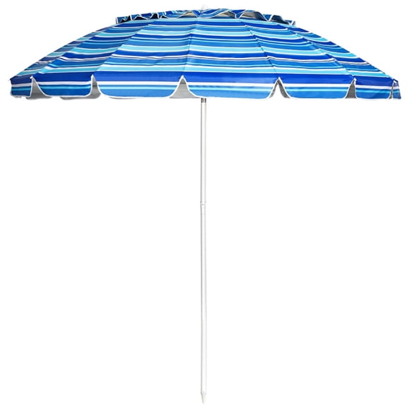 Resenkos 8FT Portable Beach Umbrella with Sand Anchor and Tilt Mechanism for Garden and Patio-Navy, Patio Offset Umbrella with Easy Tilt Adjustment, Outdoor Hanging Umbrella