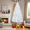 thumbnail image 1 of Resenkos 8ft Flocked Christmas Tree with Snow Tips & Full Branches, White, 1 of 15